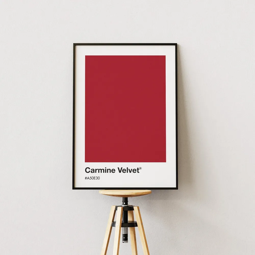 Carmine Velvet Red Pantone Art Print - Image 2