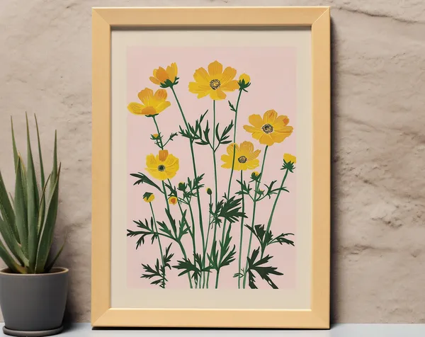 October Birth Flower Cosmos Botanical Art Print