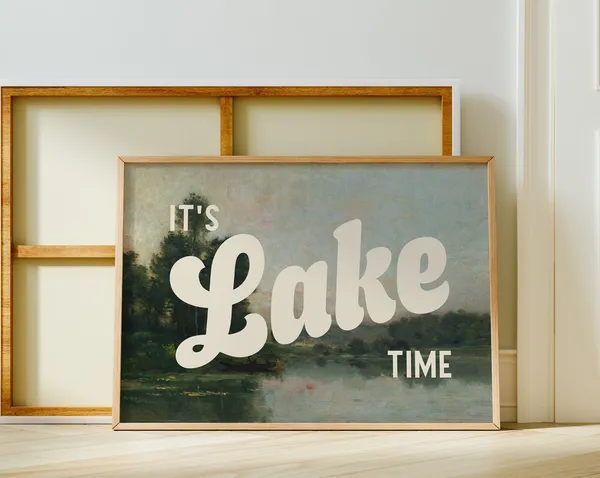 It's Lake Time Vintage Cottage Core Lake House Art Print