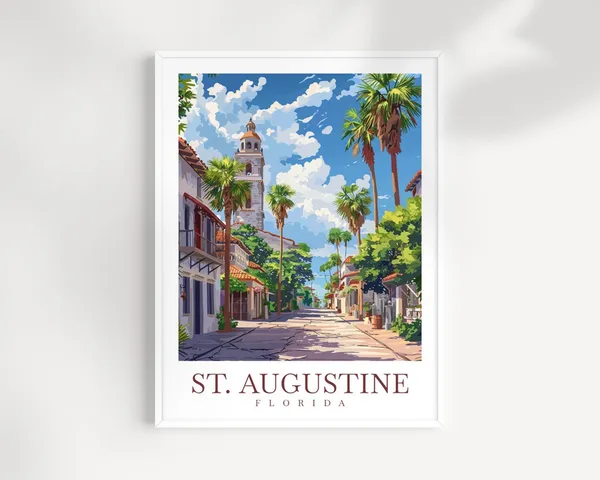 St Augustine Travel Poster, Florida Wall Art