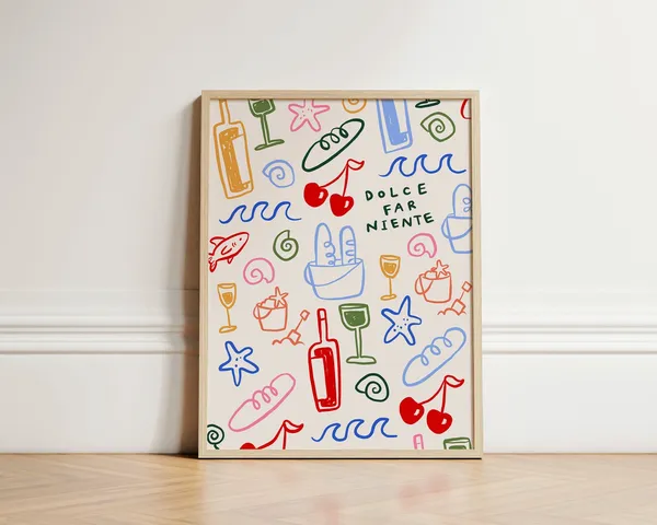 Dolce Far Niente Art Print, Italian Summer Kitchen Decor