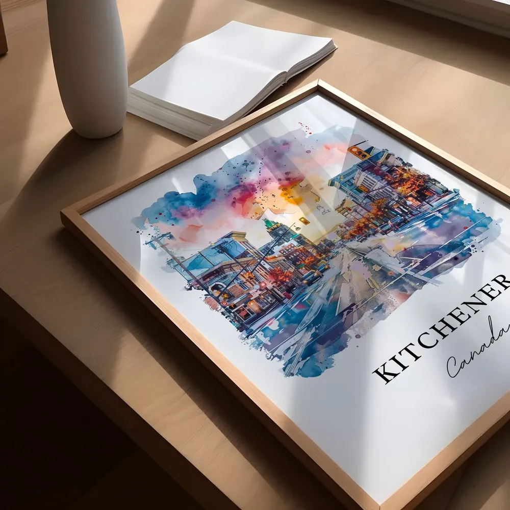 Kitchener Ontario Travel Poster, Watercolor Art Print - Image 5
