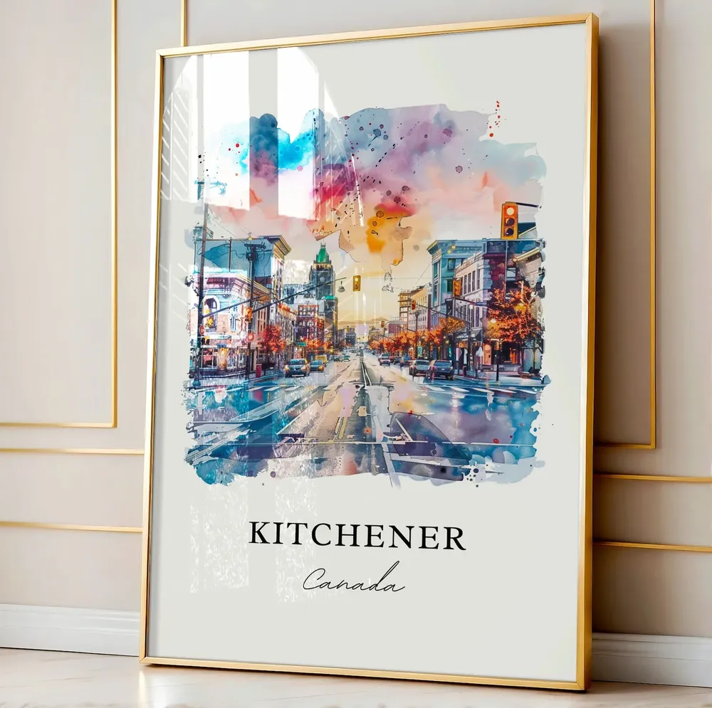 Kitchener Ontario Travel Poster, Watercolor Art Print - Image 4