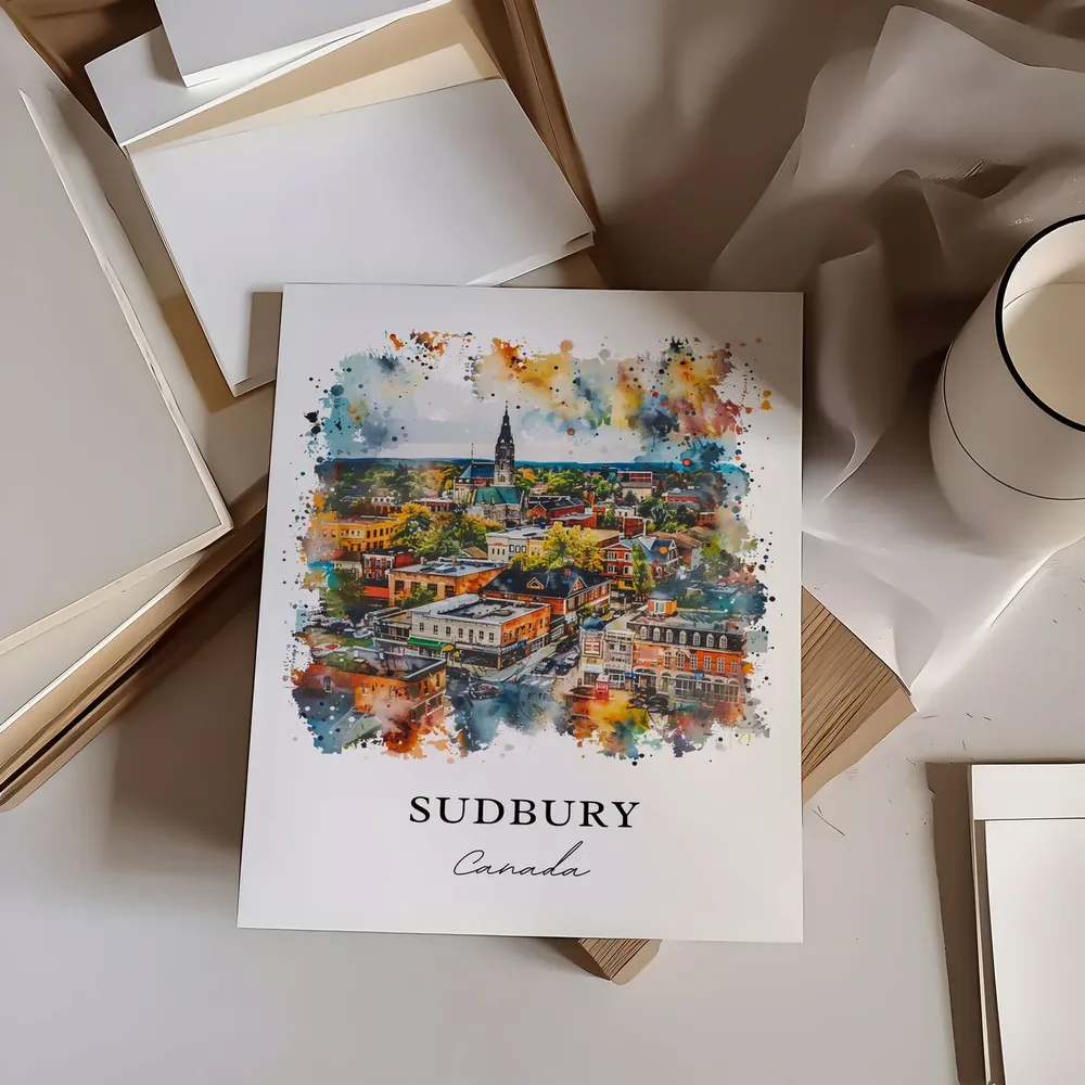 Sudbury Ontario Watercolor Travel Poster, Canada - Image 6