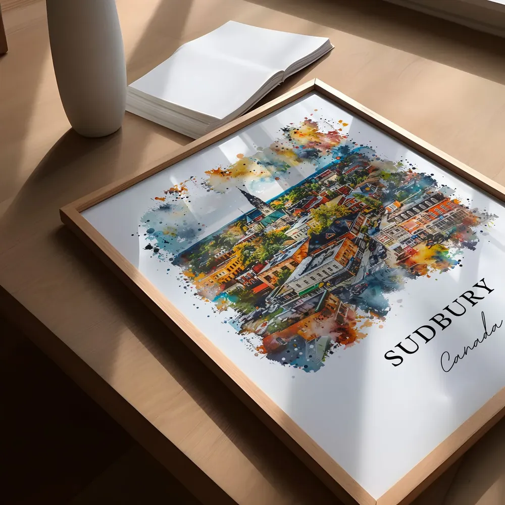 Sudbury Ontario Watercolor Travel Poster, Canada - Image 5