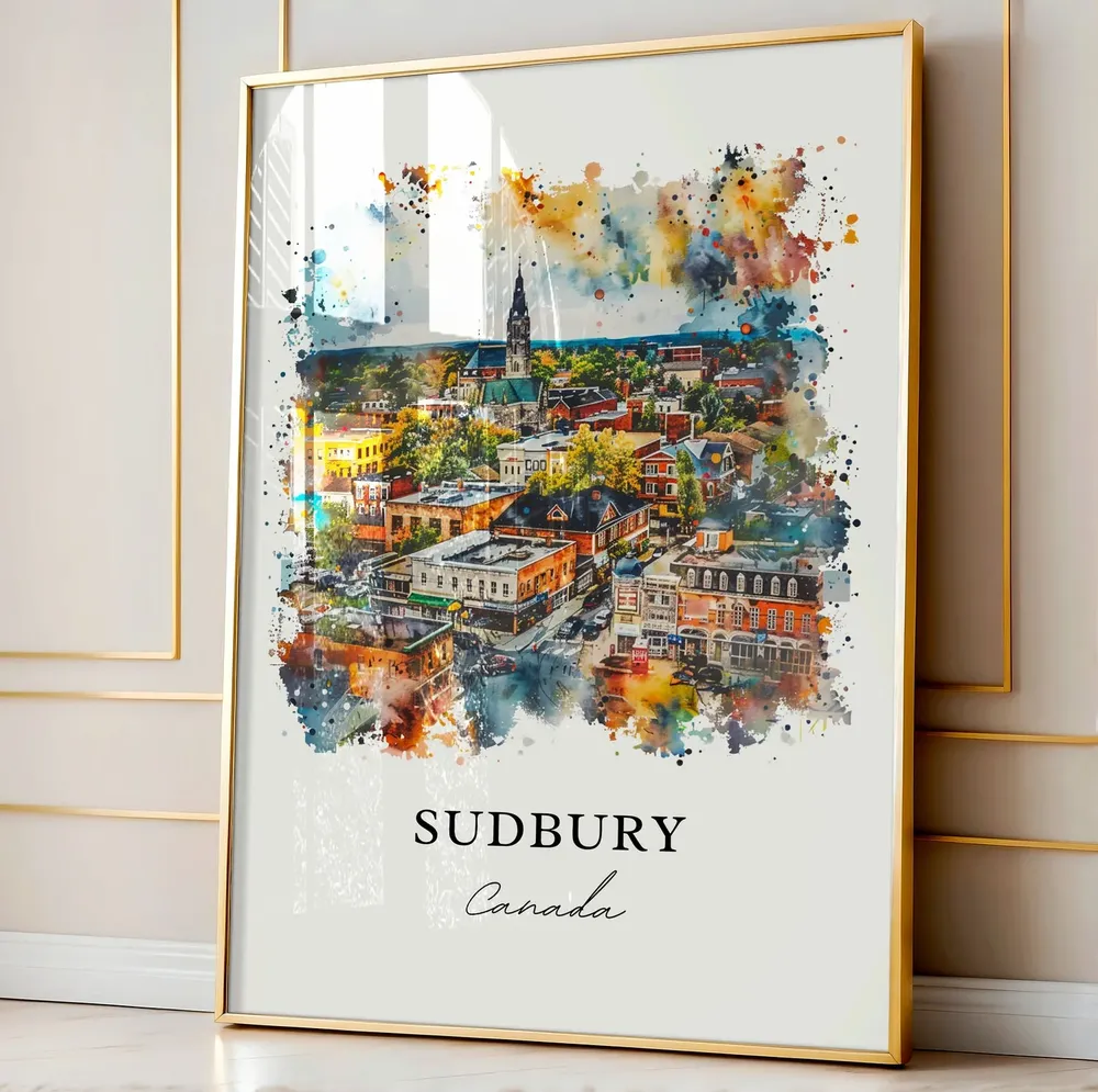 Sudbury Ontario Watercolor Travel Poster, Canada - Image 4