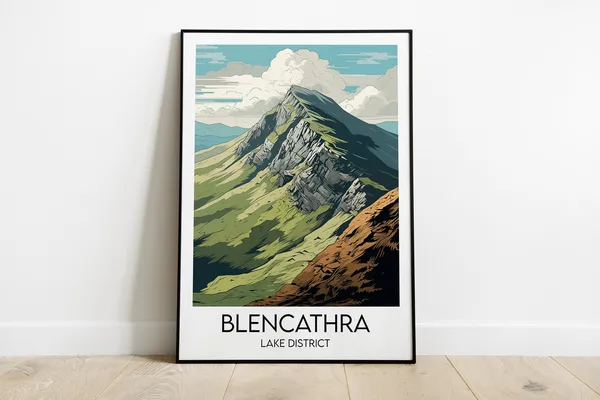 Blencathra Travel Poster, Lake District Cumbria
