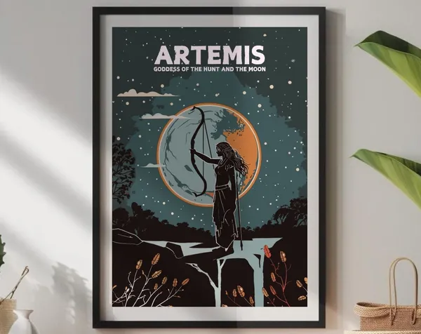 Artemis Greek Mythology Art Print, Ancient Goddess