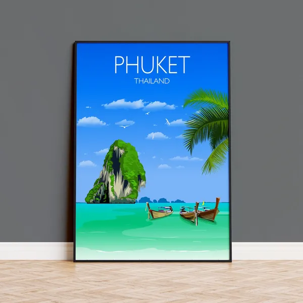 Phuket Travel Poster, Thailand Travel Poster