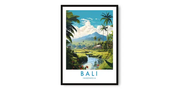 Bali Travel Poster, Indonesia Wall Art Print for Travel Decor