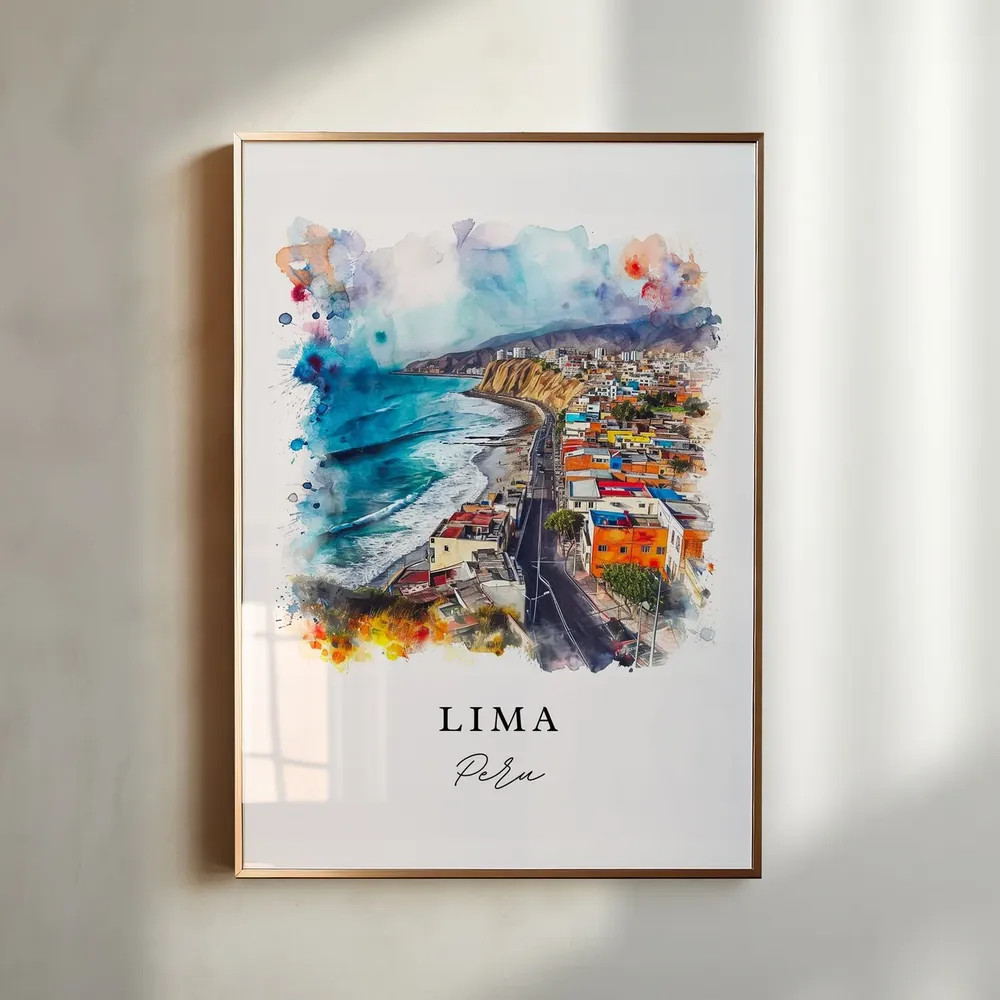 Lima Peru Custom Text Art Print, Latin America