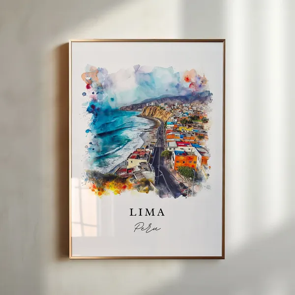 Lima Peru Custom Text Art Print, Latin America