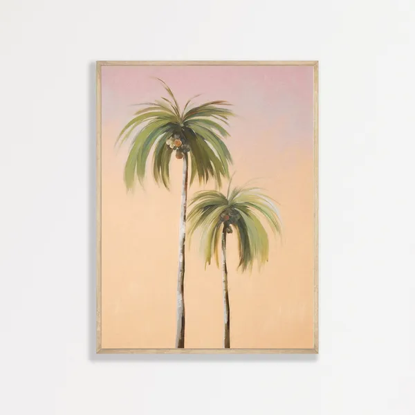 Retro Palm Tree Minimalist Beachy Wall Art Print