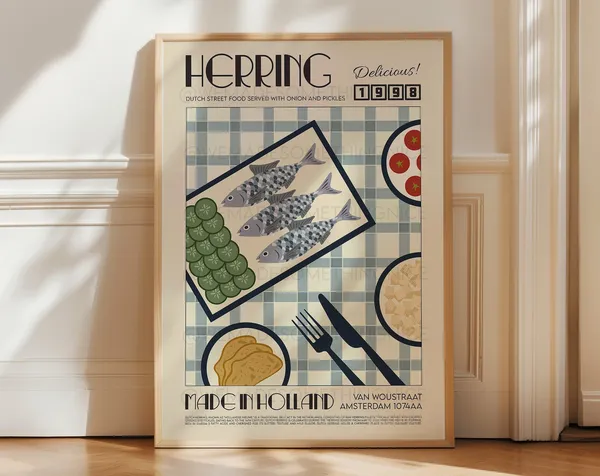 Herring Poster Holland Retro Scandinavian Art Print