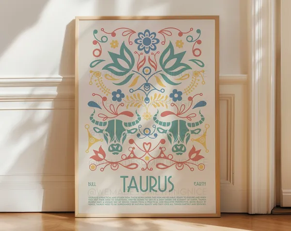 Taurus Horoscope Astrological Wall Art Print