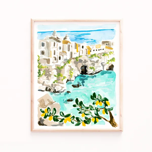 Puglia Italy Travel Poster, Gargano Peninsula