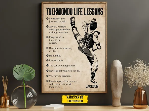 Taekwondo Life Lessons Personalized Art Print