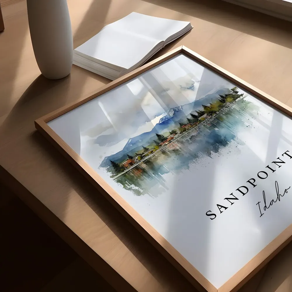 Sandpoint Traditional Travel Poster, Idaho Custom Text - Image 5