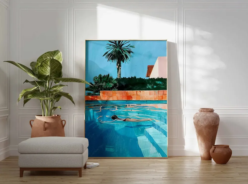 Swimming Pool Summer Wall Art Print - Image 2