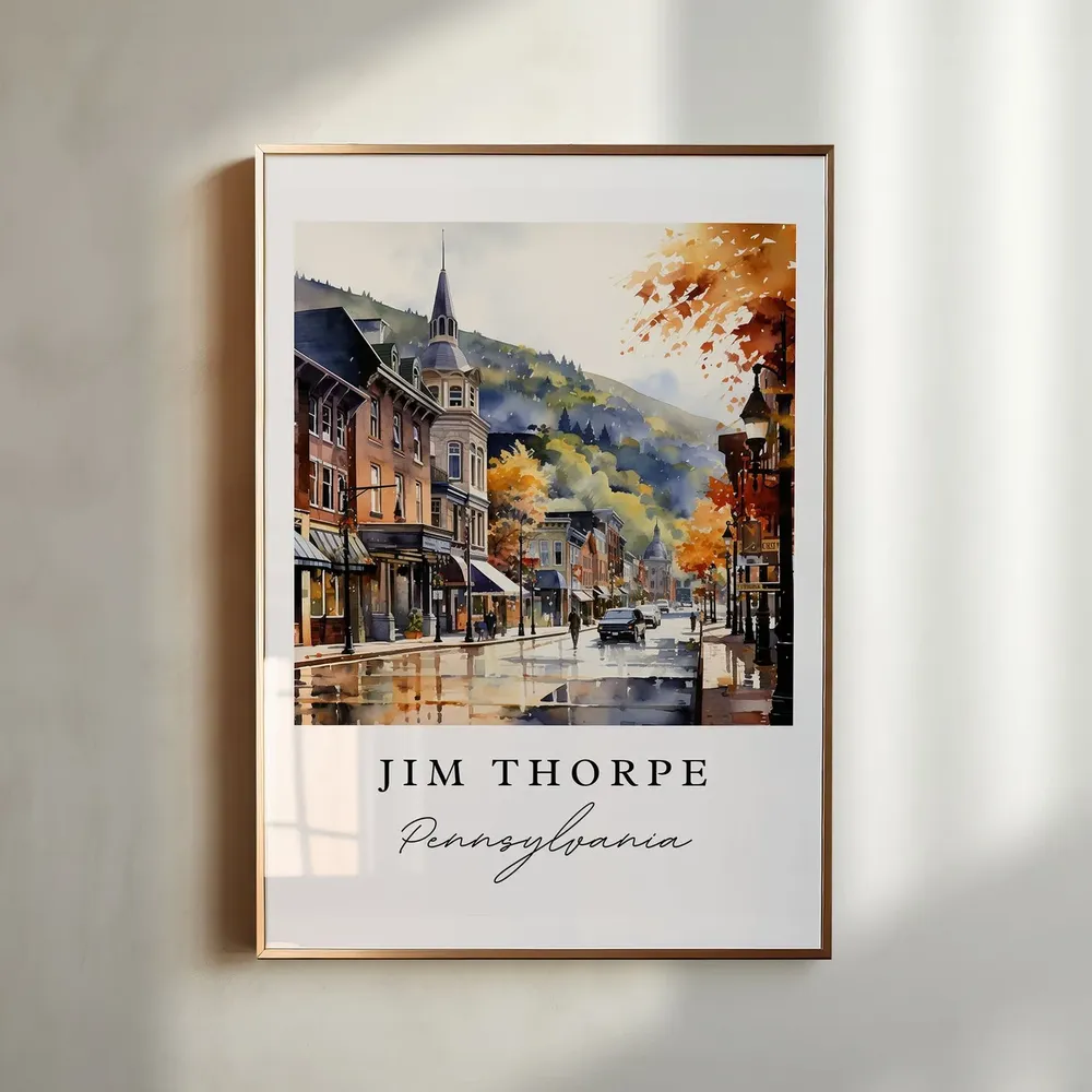 Jim Thorpe, PA Travel Poster Print, Custom Text