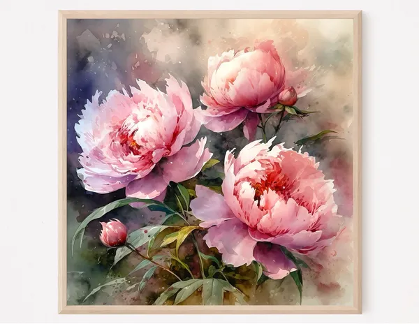 Watercolor Peony Art Print