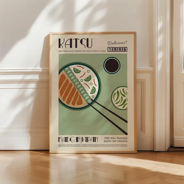 Katsu Poster, Retro Japanese Kitchen Art Print