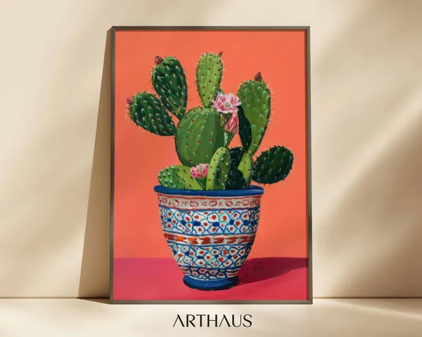 Vintage Mexican Cactus Print, Maximalist Decor