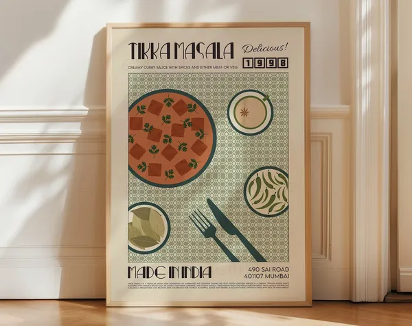 Tikka Masala Retro Kitchen Travel Poster