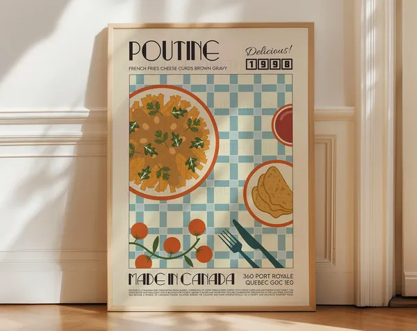 Poutine Poster, Trendy Kitchen Wall Art Print