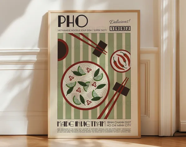 Pho Poster, Modern Kitchen Decor Art Print