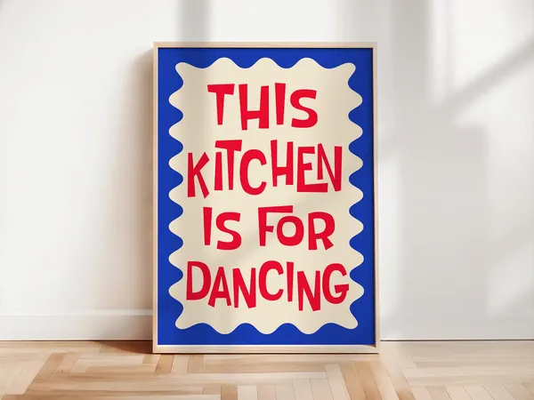 This Kitchen Is For Dancing Mid-Century Poster
