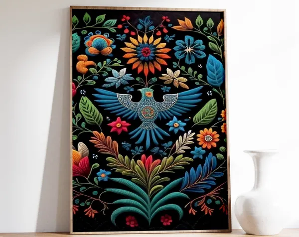 Vintage Mexican Floral Motifs, Mexican Art Print
