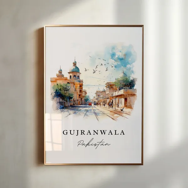 Gujranwala Pakistan Travel Poster, Custom Text