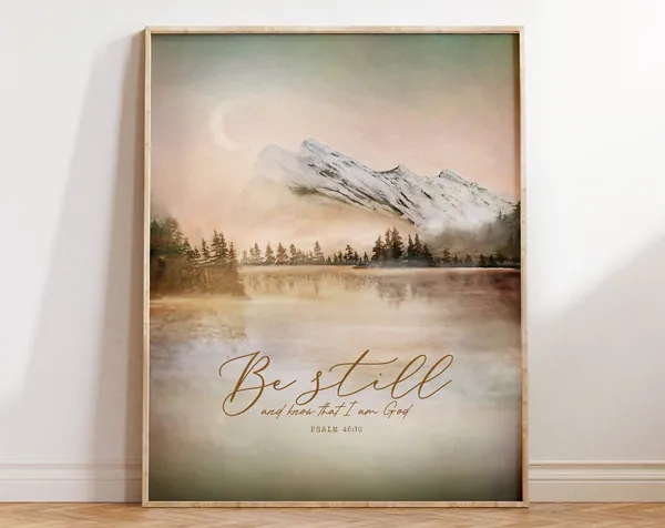 Be Still And Know Bible Verse Art Print, Nursery Decor