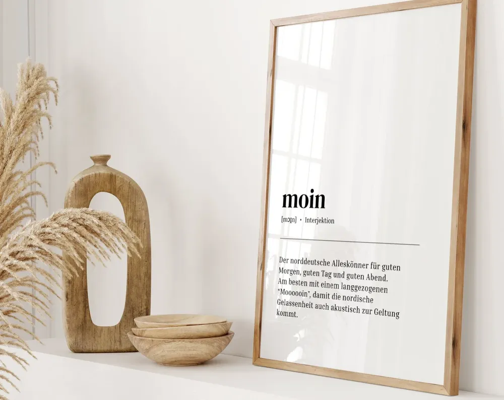Moin Definition Hello Sign Art Print, Nordic Decor - Image 2