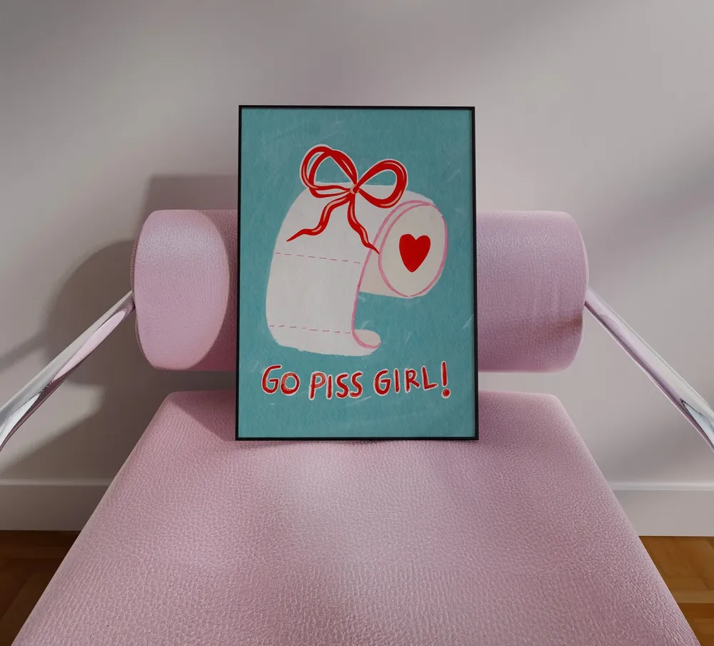 Coquette Bathroom Art Print, Trendy Toilet Paper Roll