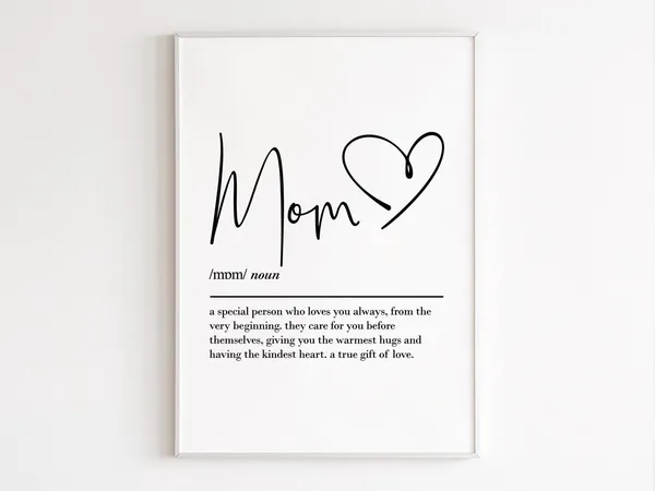 Mom Definition Art Print, Gift From Daughters