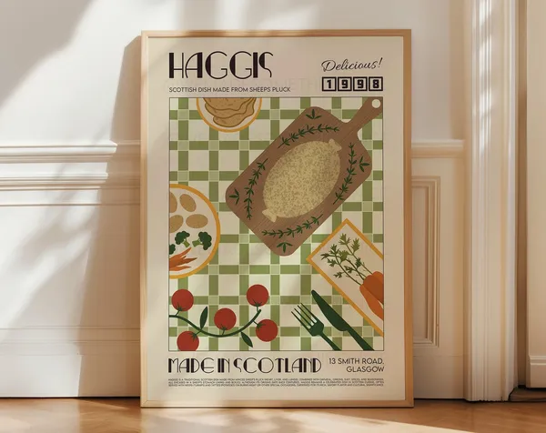 Haggis Retro Food Poster Print, Modern Kitchen