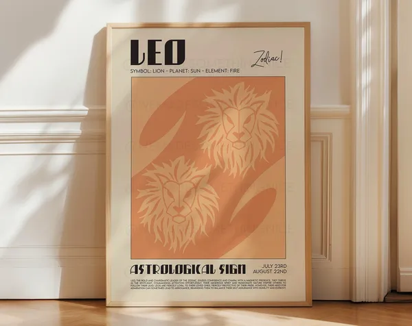Leo Horoscope Poster, Astrological Wall Art Print