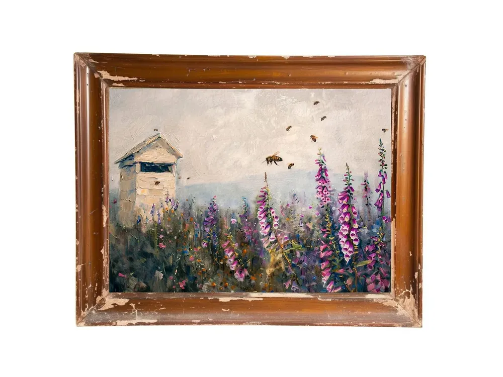 Vintage Bee Nursery Decor, Honey Bee Art Print - Image 2
