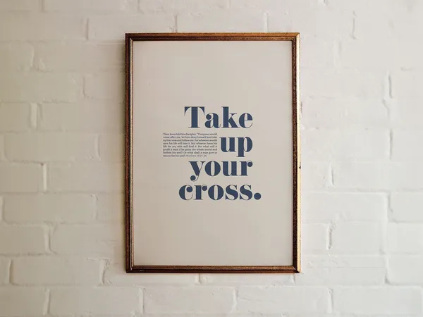 Take Up Your Cross Matthew 16 Scripture Art Print