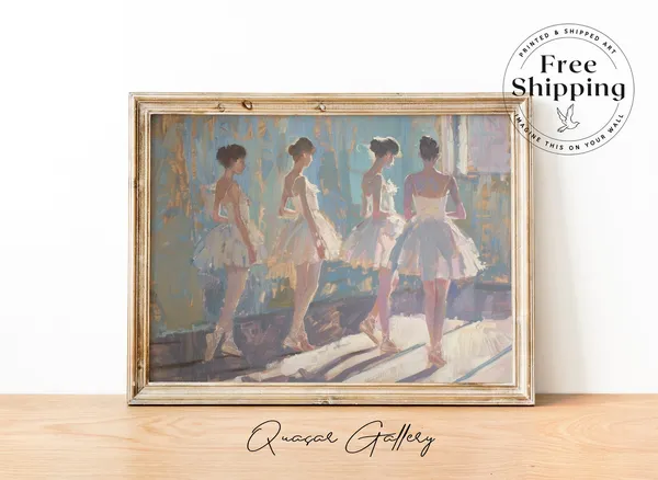 Vintage Ballerina Poster, Girls Nursery Room Decor