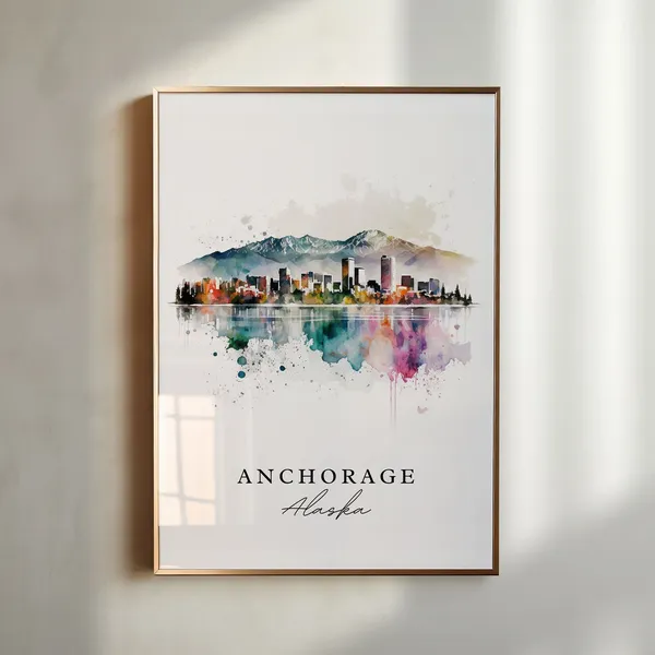 Anchorage, Alaska Travel Poster, Custom Text