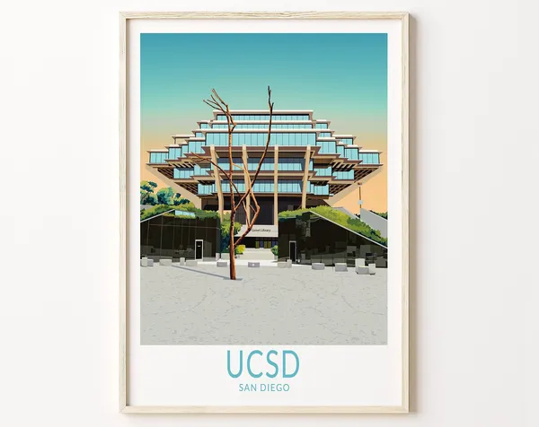 Geisel Library San Diego University Campus Art Print
