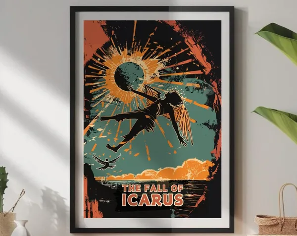The Fall of Icarus, Greek Mythology Art Print