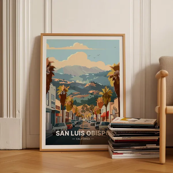 San Luis Obispo California Travel Poster, Cal Poly