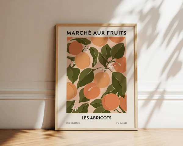 Apricots Art Print, Fruit Market Kitchen Art