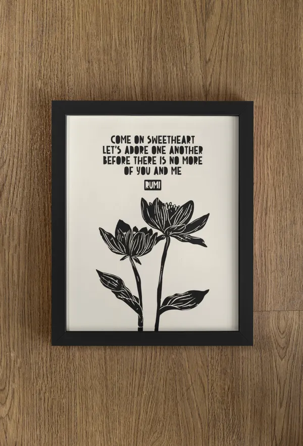 Sweetheart Lets Adore One Another Quote Art Print