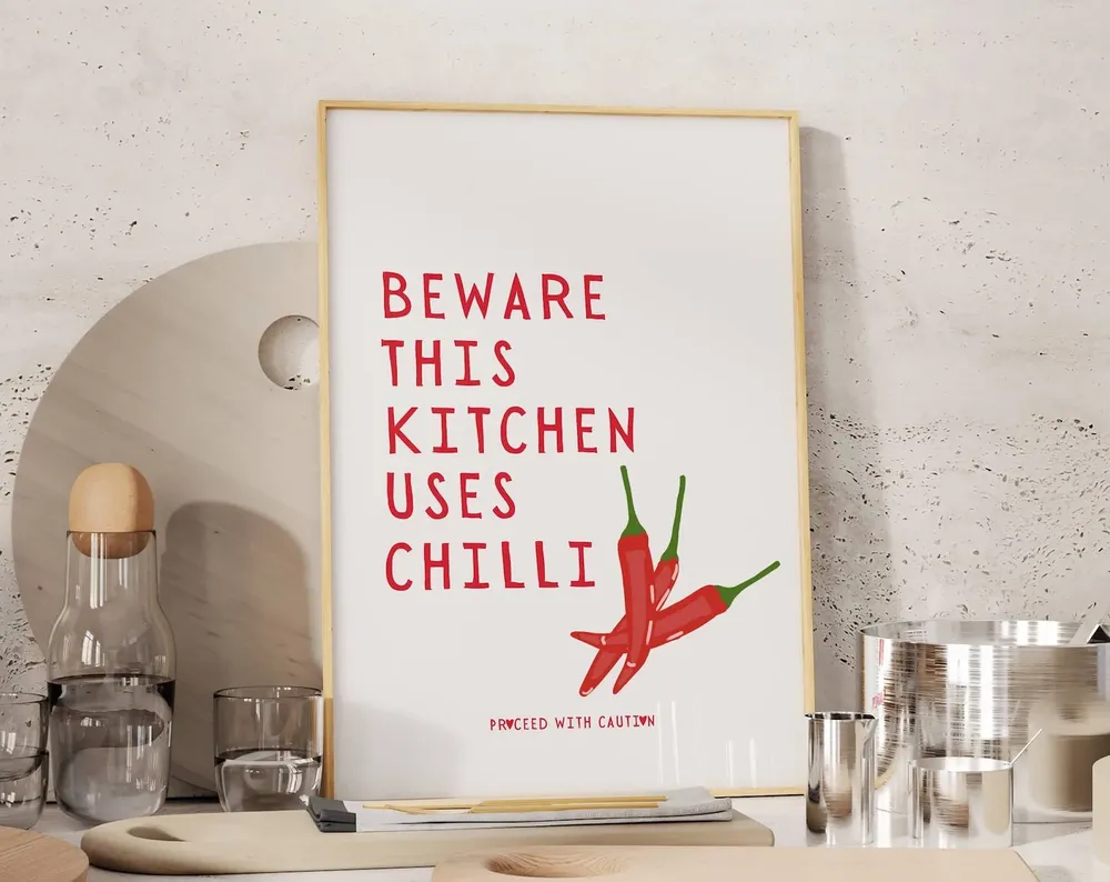 Chef Chilli Kitchen Decor Art Print