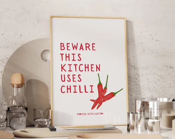 Chef Chilli Kitchen Decor Art Print